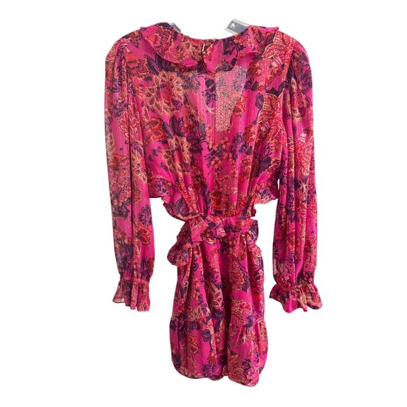 NWT‎ Misa Los Angeles Azalea Romper In Fuchsia Batik Cut Out Sides Size S - Picture 4 of 16